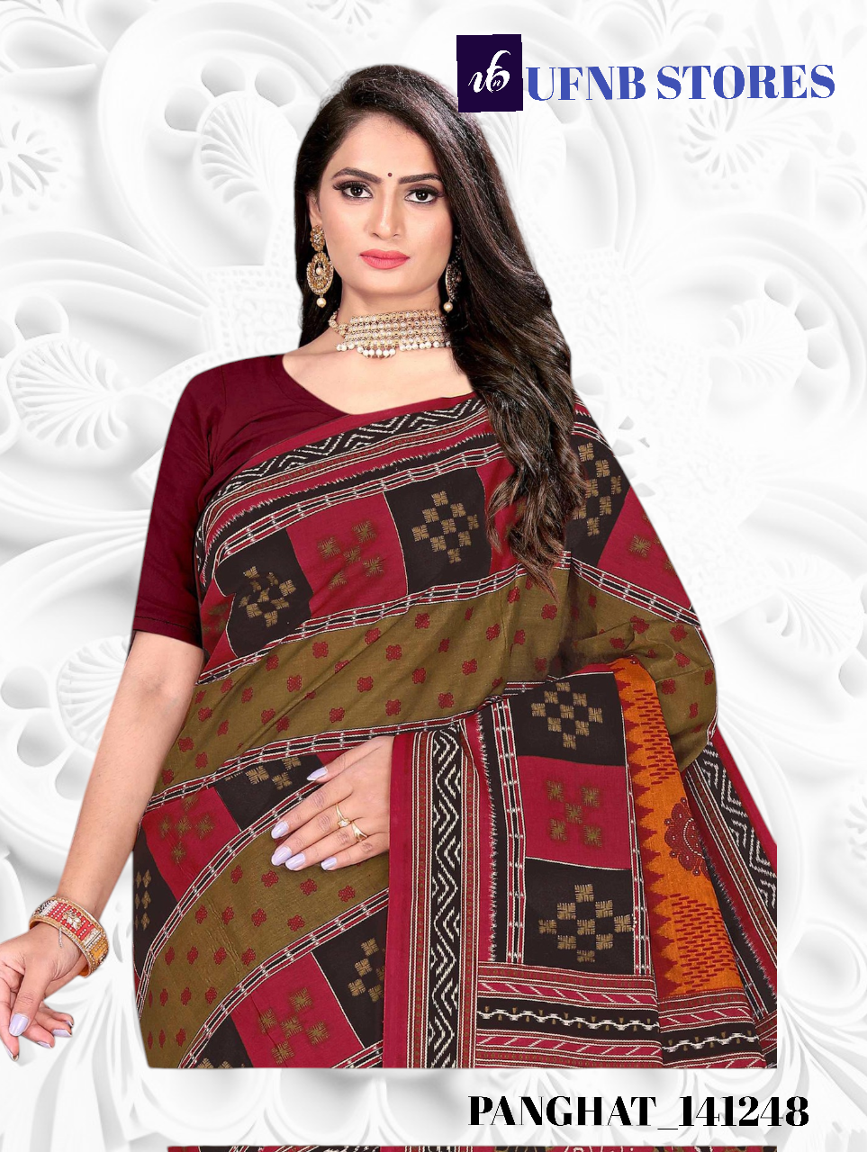 UFNB MULTICOLOR COTTON SAREE