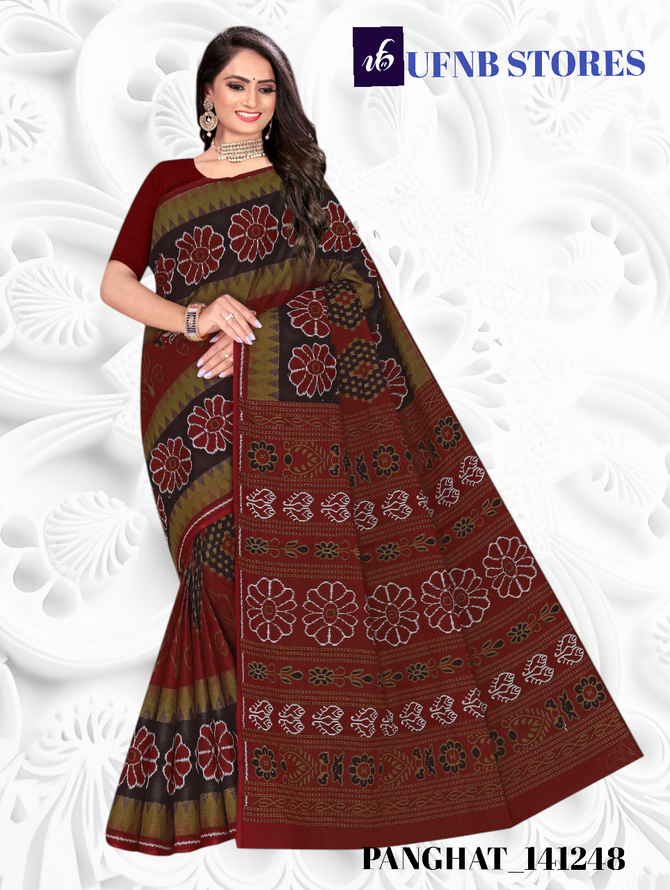 UFNB MULTICOLOR COTTON SAREE