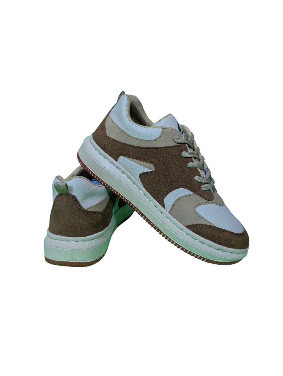 UFNB White & Brown Flat Sneakers