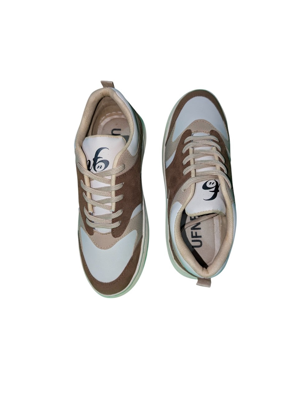 UFNB White & Brown Flat Sneakers