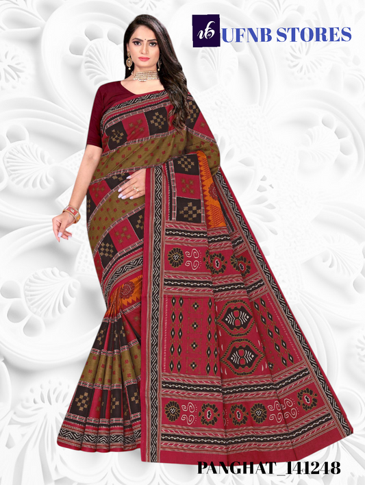 UFNB MULTICOLOR COTTON SAREE