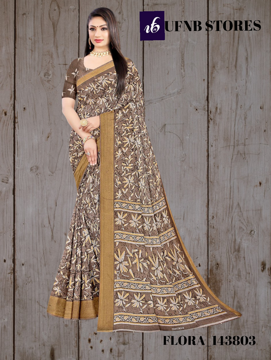 Ufnb Cotton Saree Flora_19 Multicolor