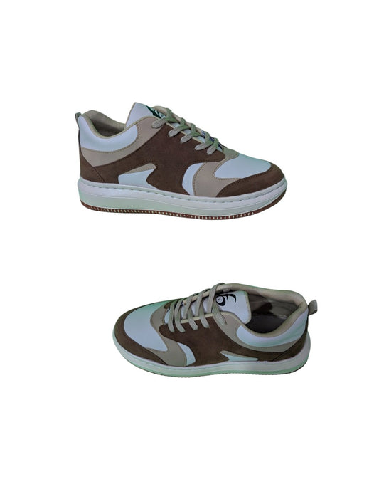 UFNB White & Brown Flat Sneakers