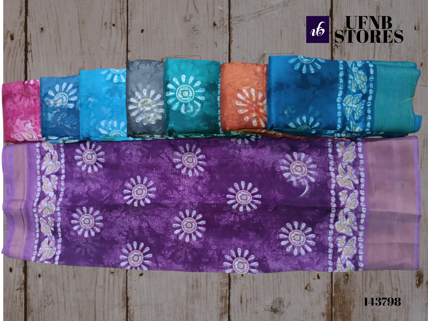 UFNB COTTON SAREE FLORA_14 MULTICOLOR