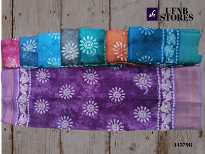 UFNB COTTON SAREE FLORA_14 MULTICOLOR